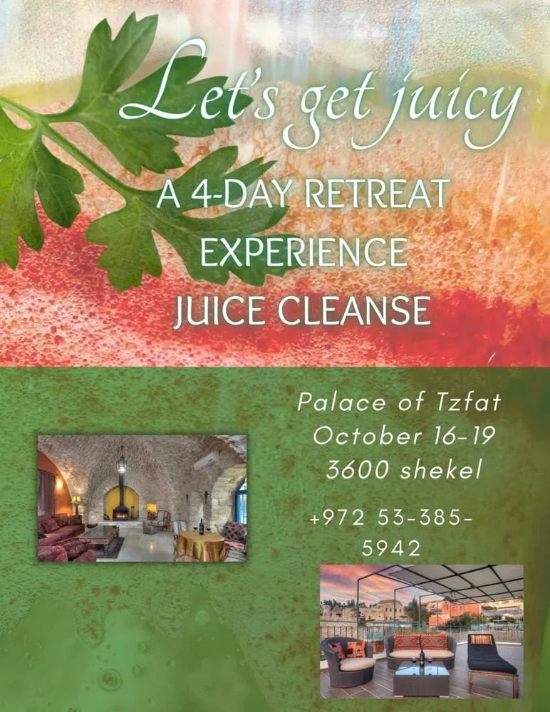 Poster for an archived four-day retreat and juice cleanse