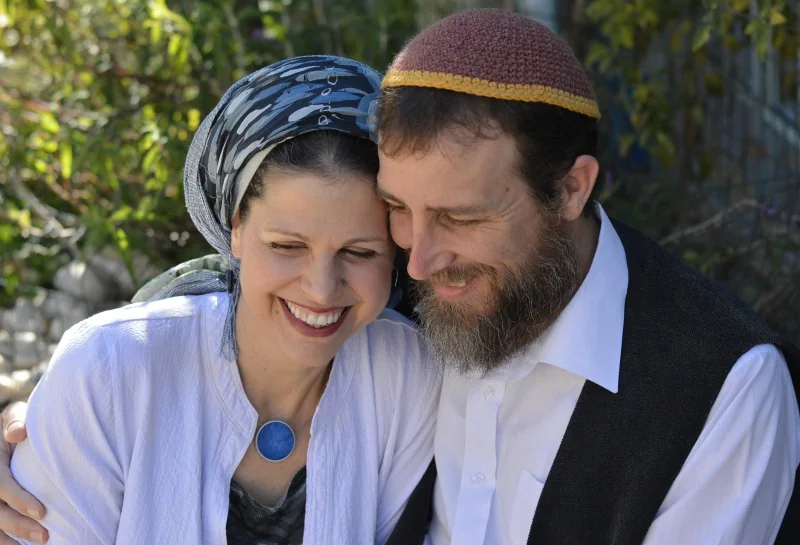 Chaya and Hillel Lester together outdoors