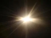 Bright light radiating against a dark background